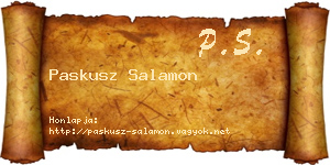 Paskusz Salamon névjegykártya